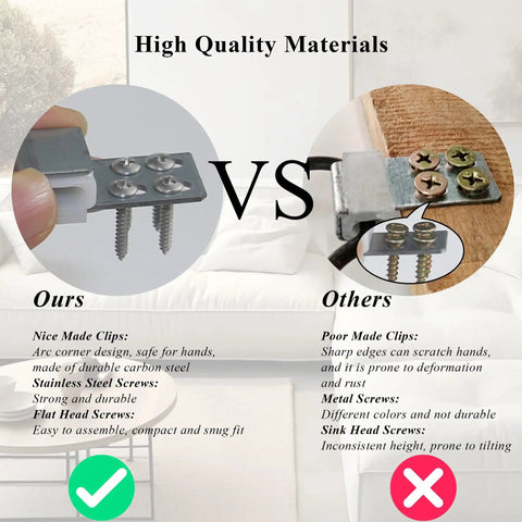 Comparison of Top Shelf Heavy Duty 10 Piece Sofa Spring Clips Furniture Upholstery Repair Kit With 40 Screws durability and quality.