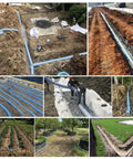 Extra Long Perforated French Drain Pipe With Steel Wire For Landscaping Flexible Infiltration Drainage Kit installed in yard