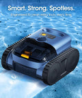 Go-To Robotic Pool Vacuum With Smarter Navigation And Track Drive, Dual 180W Brushless Motors, Edge-To-Edge Cleaning