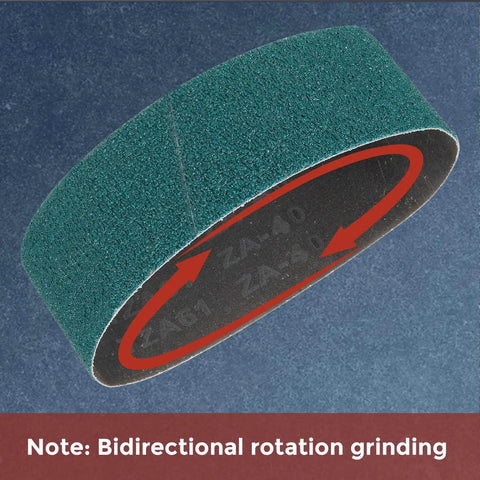 10 Pack Heavy Duty Sanding Belts 1/2 X 12 Inch At 60 Grit Premium Zirconia Abrasives showing bidirectional grinding design.