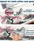 XL Desk Pad With Silky Smooth Surface And Exquisite Patterns, 31.5 By 11.8 Inches Large Mouse Pad For Extended Gaming
