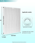 True HEPA Replacement Filter for Coway Airmega AP-1512HH and Airmega 200M Purifiers dimensions and compatibility