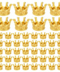 Gold Mini Crown Charms 100 Pieces, 3D Vintage Alloy Queen King Crowns Beads With Large Hole, available for jewelry making crafts.