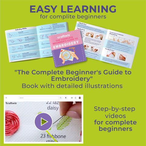 4 Piece Starter Embroidery Kit For Beginners And Pros With Simple Patterns Learn 29 Stitches By Hand Embroidery Set Includes Hoop 7.8 Inch Pre Printed Cloths And Plenty Of Thread For Easy At Home Crafting with guide book and video