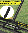 Rugged 30 Inch By 10 Inch Lawn Leveling Rake With Adjustable Long Handle And High Carbon Steel Blade for stable multi-surface use