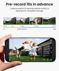 Child and dog captured on smartphone screen, showcasing Top Shelf 2K Wireless Outdoor Security Camera Equipped With Badass Solar Power And Massive Battery Reserve Plus 10 Second Pre Recording For Legit Motion Triggers And Slick Night Vision Clarity.