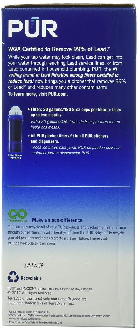 Replacement Pitcher Filter 4 Pack For Maxion Pitcher Filtration System Delivers 99 Percent Lead Reduction And Tastes Cleaner Water box
