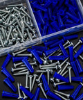 200 Piece Conical Concrete Wall Anchors And Self Tapping Screws Kit For Drywall With 10 Gauge Blue Anchors shown