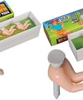 Head Down Golf Tees Gag Gift Set Of 2 For Golfers Who Struggle To Keep Their Heads Down, displayed with packaging and tees