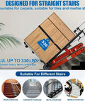 Heavy Duty Electric Stair Climber Hand Truck With 300 Kg Load Capacity And Silent Crawler Design For Fast Logistics Work In Warehouses Featuring 2200w Brushless Motor Plus Long Battery Life on stairs with heavy wooden box.