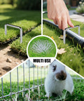 Six Inch Landscape Staples Set Of Fifty Durable 11 Gauge Garden Stakes For Plant Support And Weed Barrier Fabric Hot Dip Galvanized SOD Pins For Heavy Duty Outdoor DIY Yard Work And Decoration in various installations.