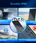 400 Watt Solar Panel Kit With Two 200W Bifacial Monocrystalline Panels 18V 18BB showcasing durability and weather resistance
