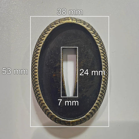 Small Zinc Alloy Tsuba Hand Guard For Katana Wakizashi Samurai Swords, Durable DIY Fitting with measurements in mm