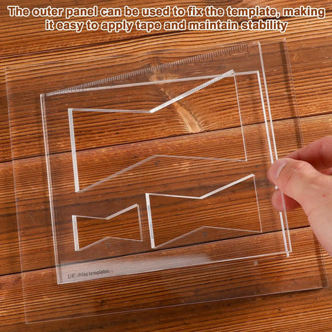 Heavy Duty Acrylic Butterfly Router Templates And Bowtie Jig Kit For Knockout Woodworking Inlay Results 8 By 7 Inch showing clear cutting patterns