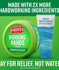 Working Hands Hand Cream For Extreme Dryness, 3 Oz Tube, 2 Pack, shown with ingredients comparison to bargain cream in blue tube.
