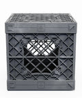 UC01 Modular Collapsible Crates 3 Pack in Gray, Stackable Storage Cubes for Garage, Closet, Office and DIY Projects, front view