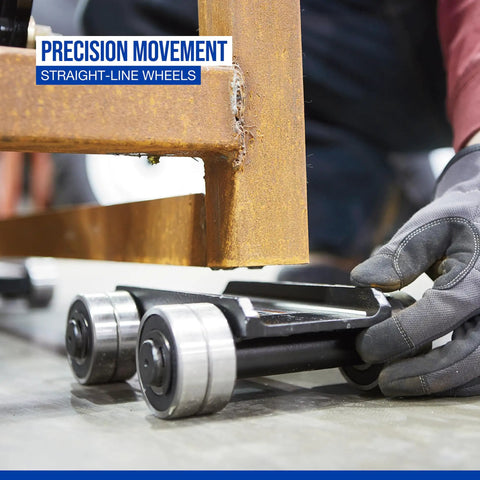 Heavy Duty Machinery Skates Loaded With Eight Knockout Steel Wheels And Three Thousand Three Hundred Pound Pulling Power For Effortless Rolling Haulin Of Big Shop Equipment And Factory Loads