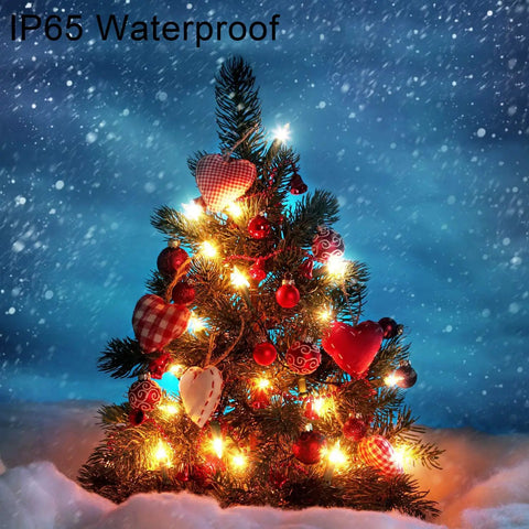 Two Pack Battery Operated String Lights With Remote Timer Waterproof Eight Modes 16.4 Foot Long 50 LED Indoor Outdoor Decor For Bedroom Garden Party Xmas Tree Warm White