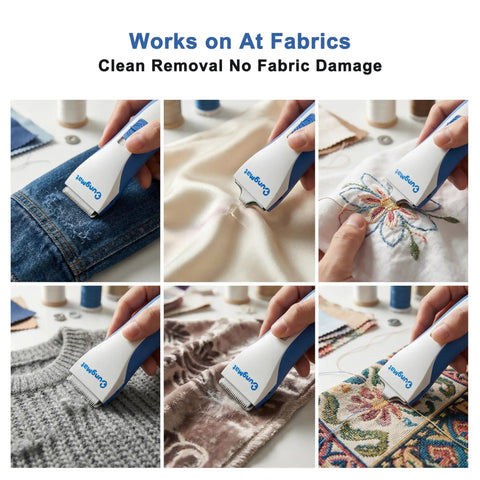 Electric Seam Ripper Pro Kit With Storage Case And USB Charging used on denim, silk, embroidery, knit, and tapestry fabrics