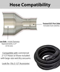 27mm Port Dust Collection Hose Adapter For Two And A Half Inch Hose Fits Domino DF 500 XL 700 Rotex ETS DTS RTS Sanders Made In USA Durable High Density Polymer Construction For Long Lasting And Heat Resistant Performance diagram