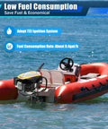 Outboard Motor 4 Stroke 9HP 225CC Gas Powered Boat Engine With Air Cooling And Manual Pull Start on inflatable boat