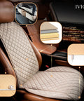 Faux Linen Front Car Seat Cover Non Slip Bucket Seat Protector For Most Cars SUVs Vans Trucks Machine Washable Airbag Compatible Light Beige