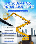 Self Propelled Telescopic Boom Lift Job Site Workhorse For High Reach with articulated boom arm for precise control.