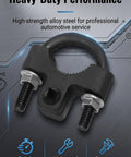 Heavy Duty Carbon Steel Inner Tie Rod Wrench With Low Profile 3/8 Inch Drive Fits 30 To 33 Millimeter Steering Ends for quick removal.