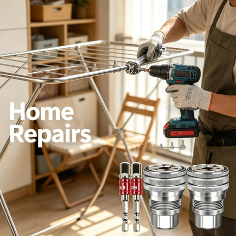 Image of Two Sets Of Adjustable Socket Wrenches Featuring Killer Auto Grip Tech That Nips Round Fasteners Snug Swivels 10 To 19 Mm in use for home repairs.