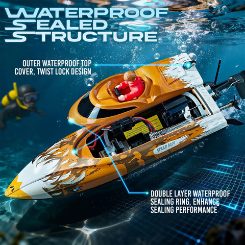 High Speed 12 Inch RC Boat For Pool Fun With Remote Control Top Speed 25 KPH Kid And Adult Friendly Durable Waterproof Hull Easy To Use