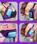 80s Neon Fanny Pack With Two Zipper Pockets Belt Bag For Women And Men Waist Pack For Festivals Purple Bottom Style