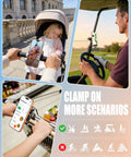 Magnetic Gym Phone Holder With Clamp for strollers, golf carts, shopping carts; versatile attachment demonstration