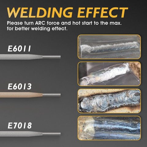 Garage Ready Bang-For-Your-Buck 135A Stick And Lift TIG Arc Welder E6011 E6013 E7018 welding effects.