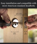 Turn Your Deadbolt Into A Smart Lock Without Replacing Keys Or Hardware With Matter Over Thread And Apple Home Key shown installing on wood door