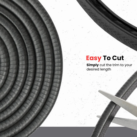 Large U Edge Trim Seal With Internal Clips For Auto And Home, 0.656 Inch U Height, shown easy to cut with scissors