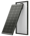 Heavy Duty 100 Watt Solar Panel Featuring Top Shelf N Type Cells And 16 Busbars, angled view showing solar cells and aluminum frame.