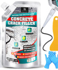 Tough As Nails Self Leveling Concrete Crack Filler Smooth Flow Formula For Driveway Patio Walkway And Tile Joints 500g pouch with applicator and gloves