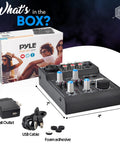 Five Channel Portable Audio Mixer With USB Interface And Rechargeable Battery Compact DJ Controller with accessories