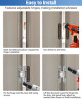Hidden Door Hinge Set 6 Inch Silver 2 Pack With 3 Way Adjustable 180 Degree Swing Copper Support Concealed Built Tough Hinge For Doors 88 Lb Load Bearing installation guide