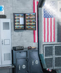 Built Tough Wall Mount Key Lock Box With 100 Numbered Hooks For Secure Office And Business Use Steel Combo Key Cabinet on wall.