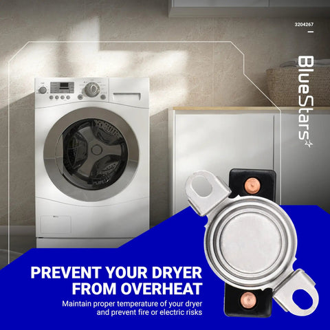 Ultra Durable 3204267 Dryer Safety Thermostat Replacement shown with washing machine inset