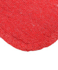 Close-up of red 14 W x 14 L 100% cotton shop towel showing hemmed edges, for automotive, print and industrial shop use, quick dry.