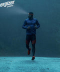 Runner at night wearing Pro-315 LED Headlamp With IPX4 Water Resistance All Weather Hands Free Light For Outdoors Camping Running