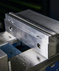 One Eighth Inch Precision Steel Parallels, 6 Inch Long, 10 Pair Set, ground and hardened, shown installed in machine setup