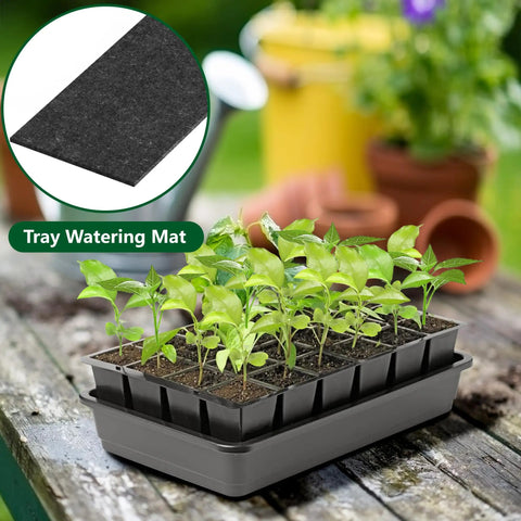 Eight Pack Replacement Capillary Mats For Seed Starting 13 By 8 Inches Self Watering Grow Mat Set For Indoor Gardens And Greenhouses