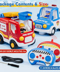Rescue Ready Remote Control Fire Truck And Police Car Set for Toddlers And Kids 3 4 5 Years Old with remotes and USB-C cable