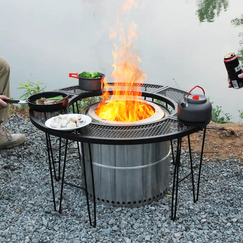 35 Inch Portable Fire Pit Surround Tabletop Round Shield For Outdoor Pits With 21 Inch Inner Diameter Foldable And Easy To Install