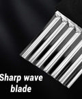 Crinkle cutter blade, stainless steel with a sharp wavy edge for vegetables (close-up)