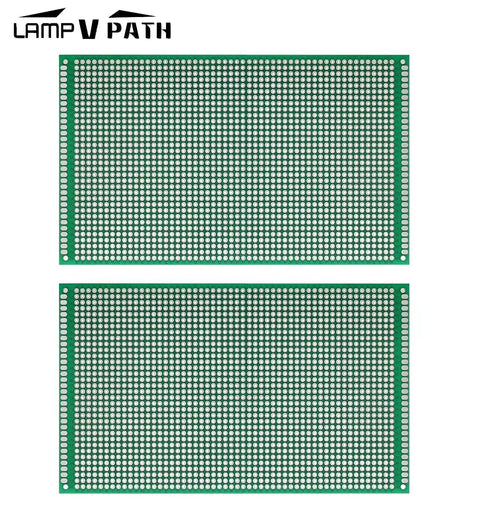 Double Sided PCB Prototype Board Set 9cm By 15cm Universal Printed Circuit Boards For Hands On Soldering And Breadboard Projects Green Durable Pack Of 2