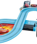 Disney Pixar Cars Slot Car Race Set For Kids Ages 3 And Up, Battery Powered Beginner Track with Lightning McQueen on blue track